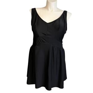 Swimsuits For All Swim Dress Beach Belle Layered Black Swim Dress Womens Size 26